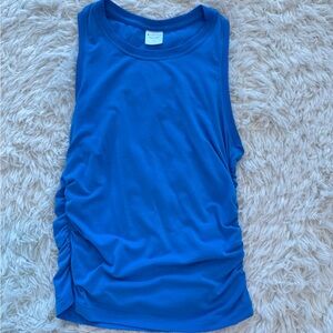 Athleta Vibrant Blue Side Ruched Tank Top Small